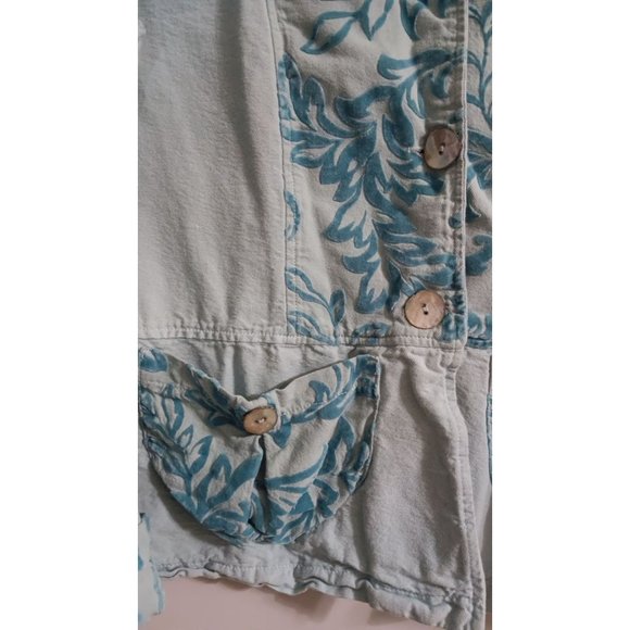 Dear Friends Large Blue Vintage Velour Boho Western Cottage Country Blazer Jacke - Picture 2 of 5